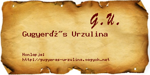 Gugyerás Urzulina névjegykártya